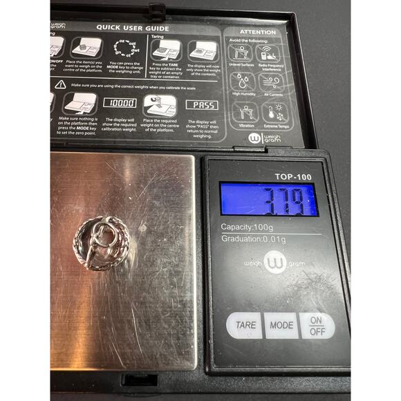 Vintage Sterling Silver Woven Basket Pendant Charm 3.79g - Picture 9 of 10